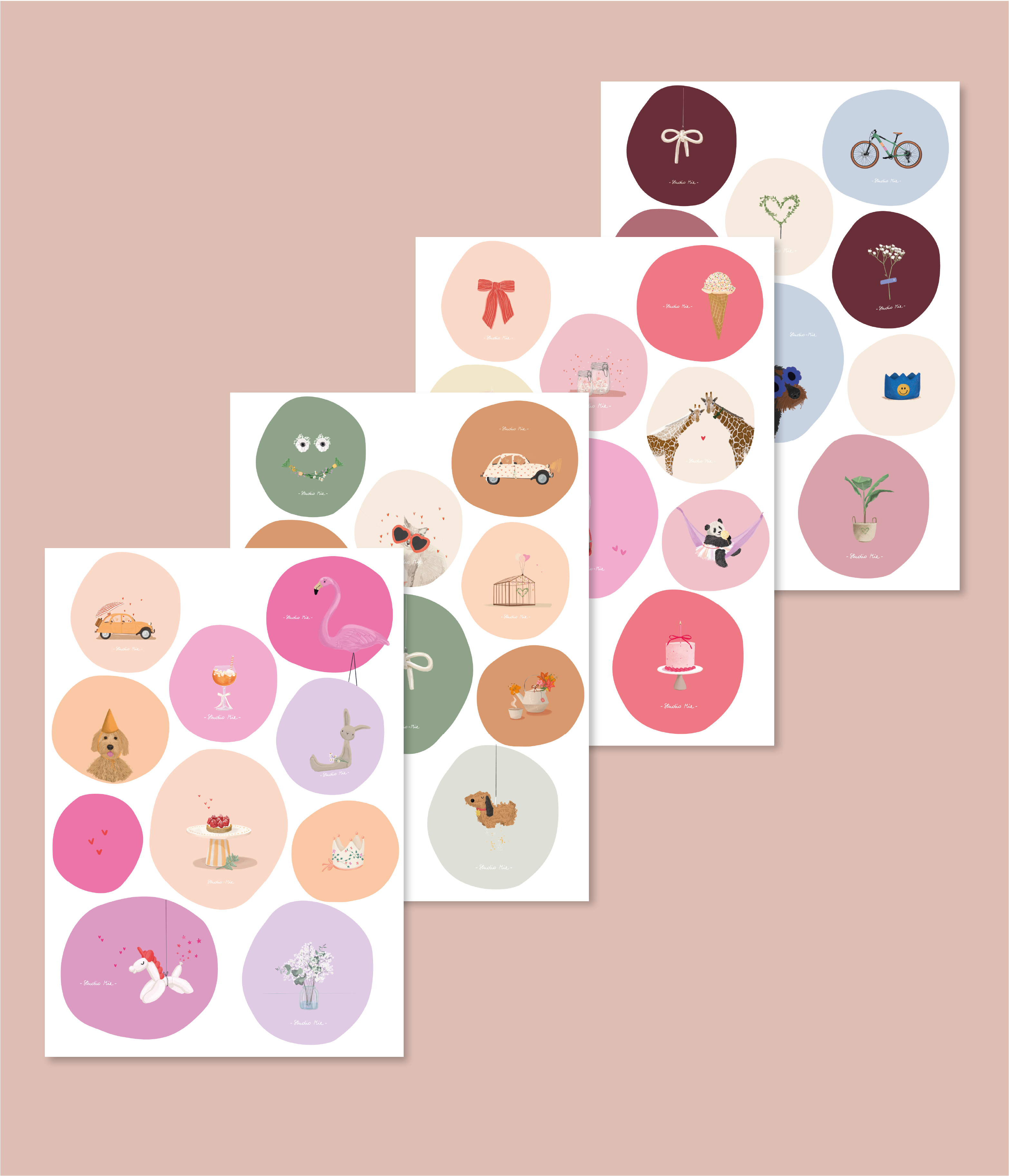 Stickers - set 4 vellen ( 40 stickers )