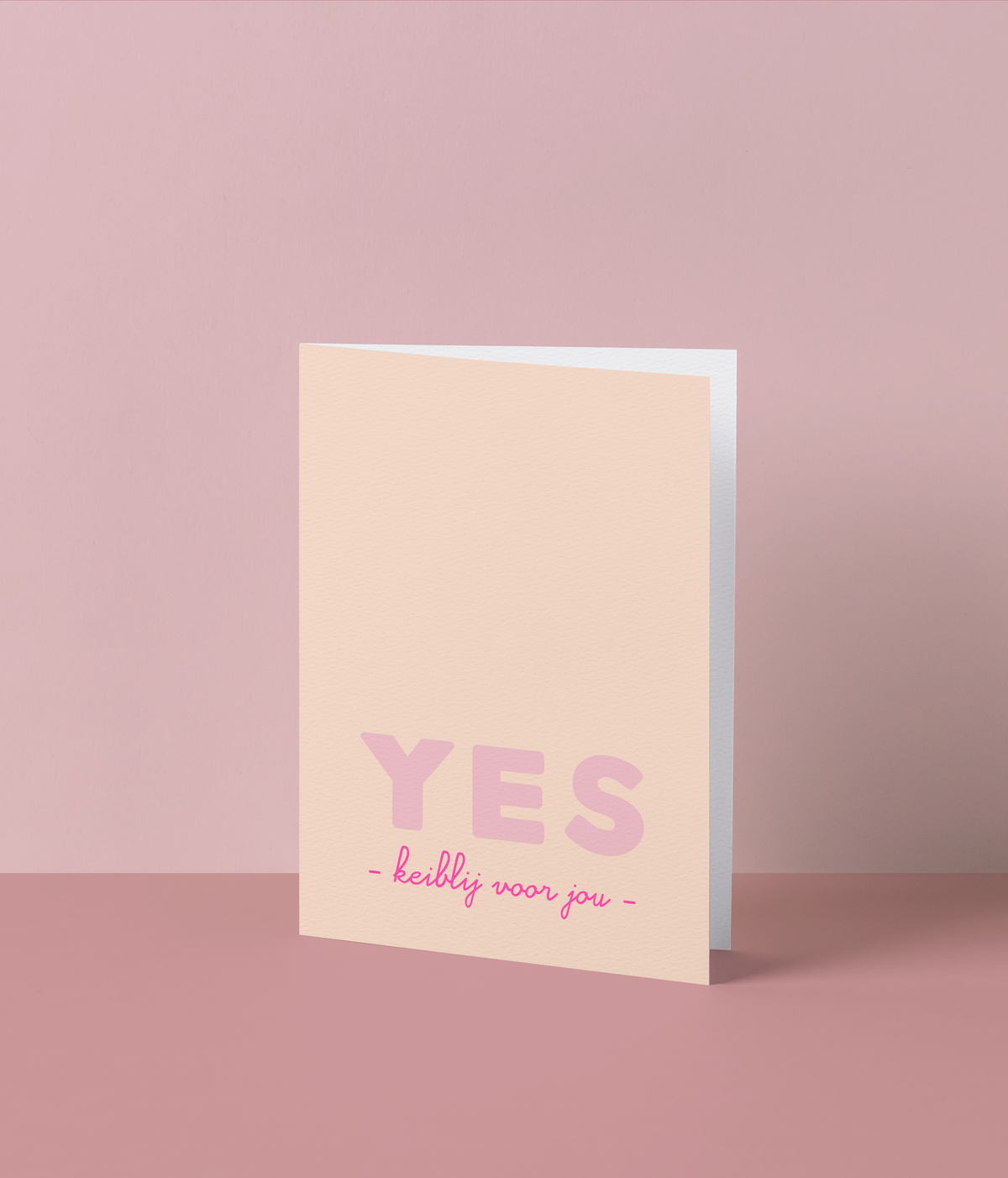 Felicitatiekaart ‘Yes, keiblij voor jou’ met fluo-inkt | Studio Mie