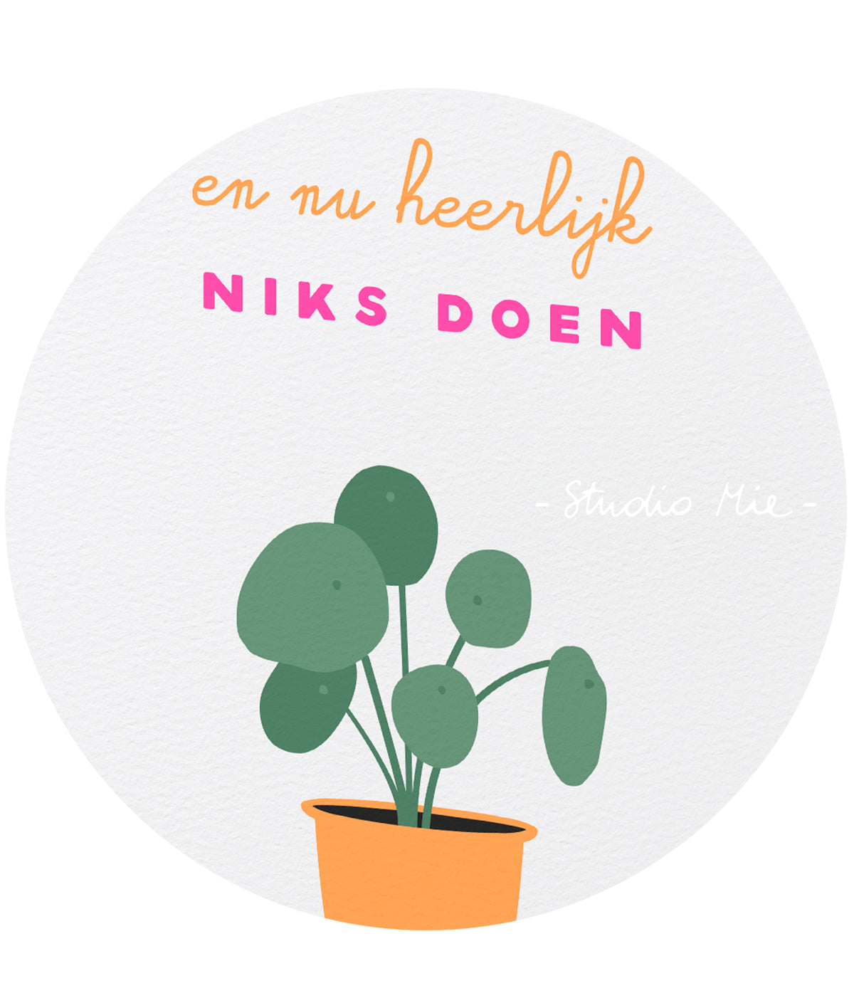 Pensioenkaart ‘Heerlijk niks doen’ met fluo-inkt | Studio Mie