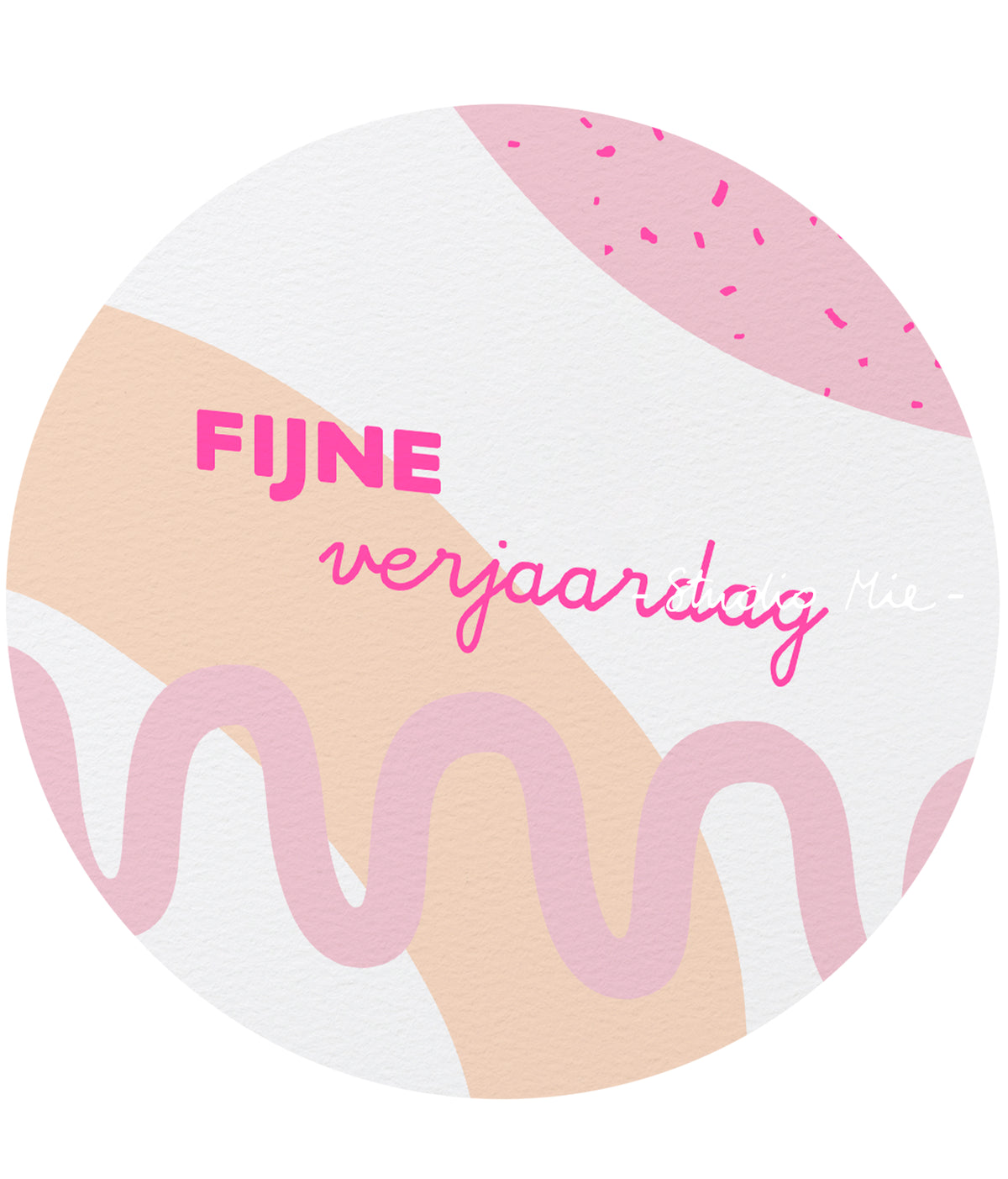 Verjaardagskaart ‘Fijne verjaardag wave’ met fluo-inkt | Studio Mie