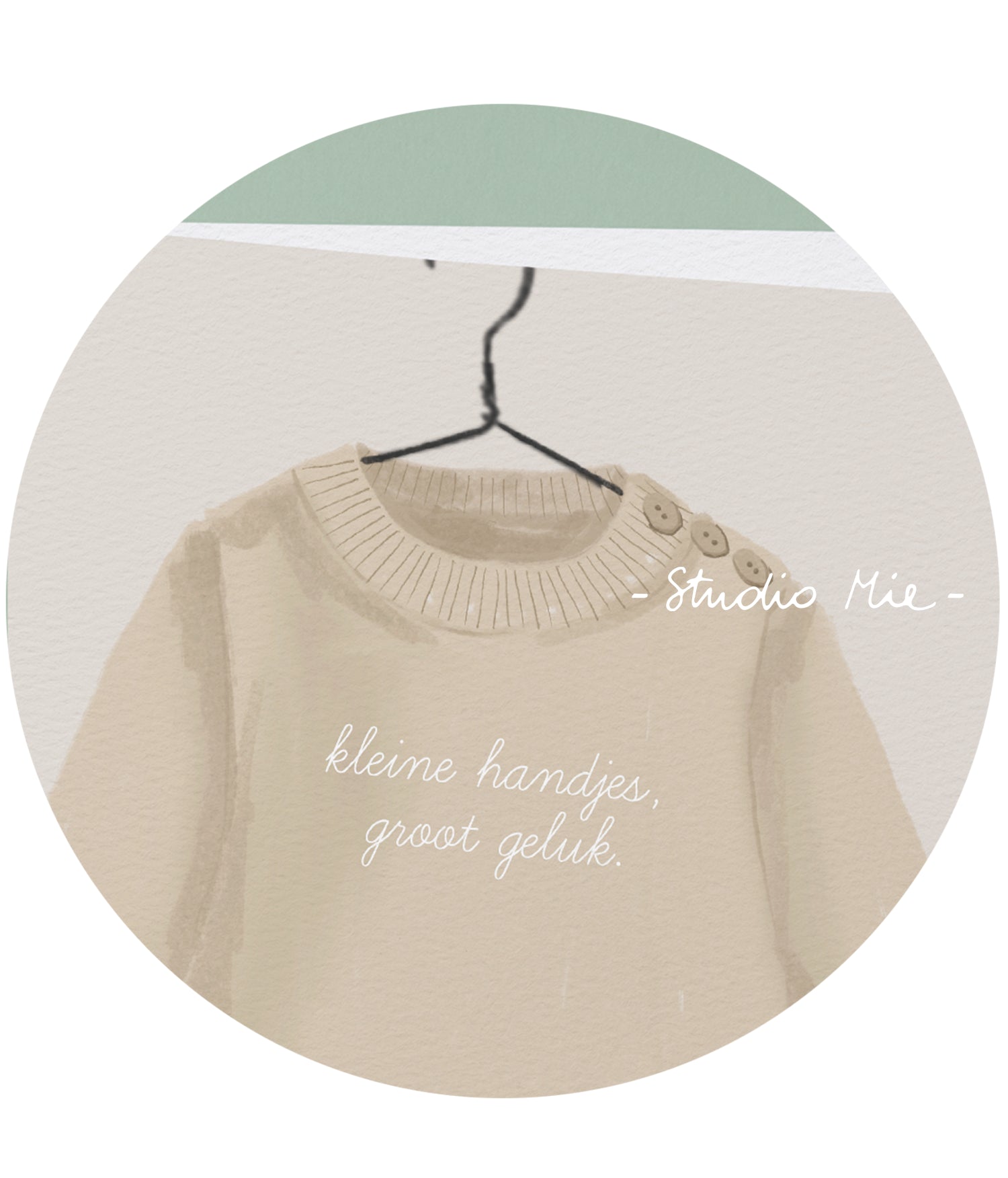 Geboortekaart 'Kleine handjes, groot geluk'