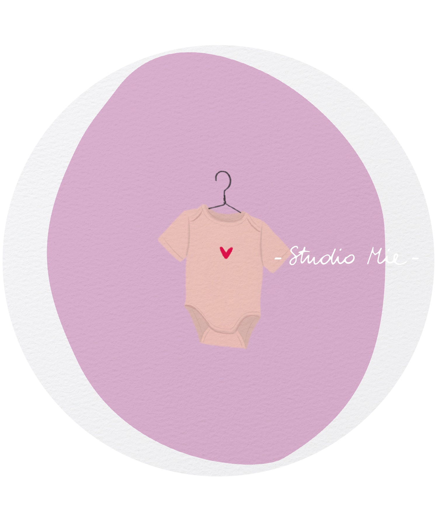 Geboortekaart roze romper met hartje