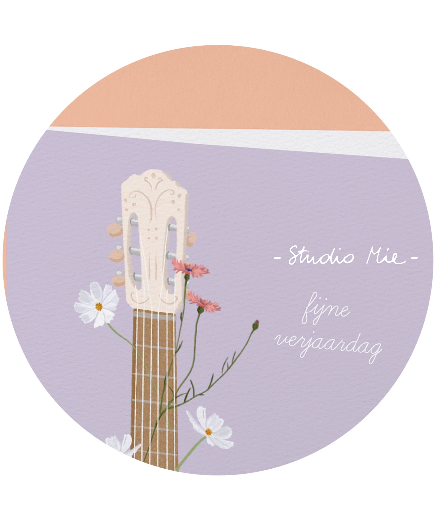 Verjaardagskaart 'Fijne verjaardag' met gitaar