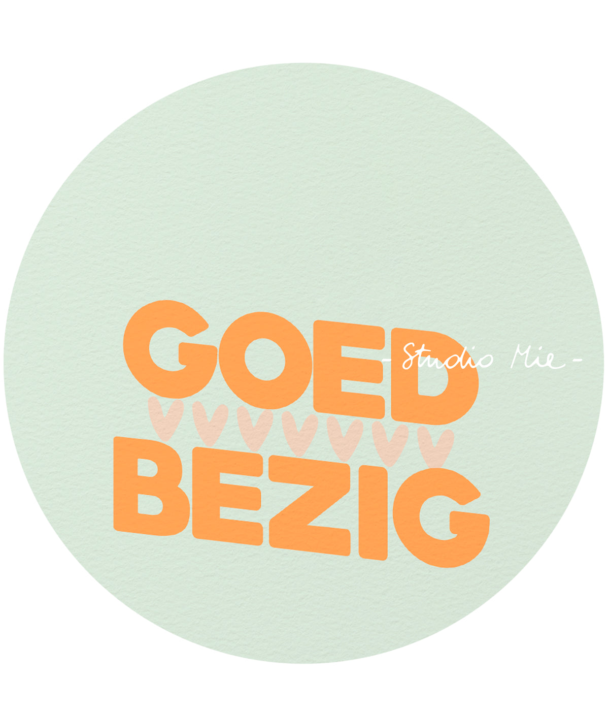 Wenskaart ‘Goed bezig’ met hartjes en fluo-inkt | Studio Mie