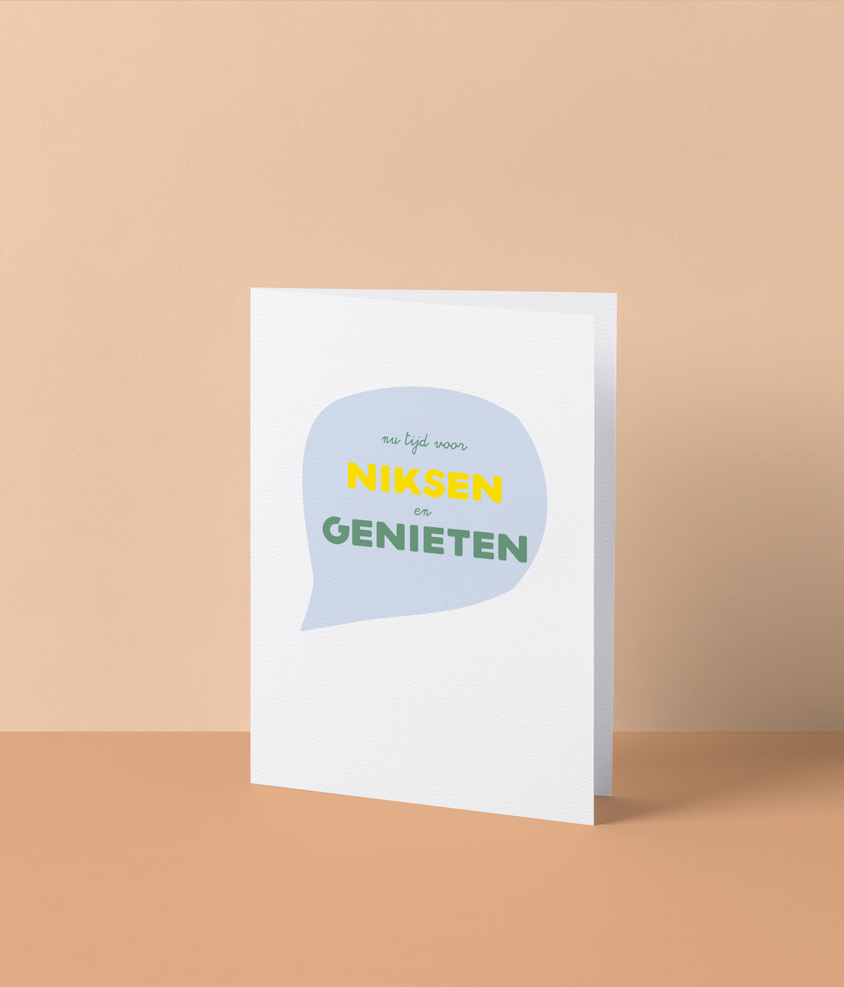 Pensioenkaart ‘Niksen en genieten’ met fluo-inkt | Studio Mie