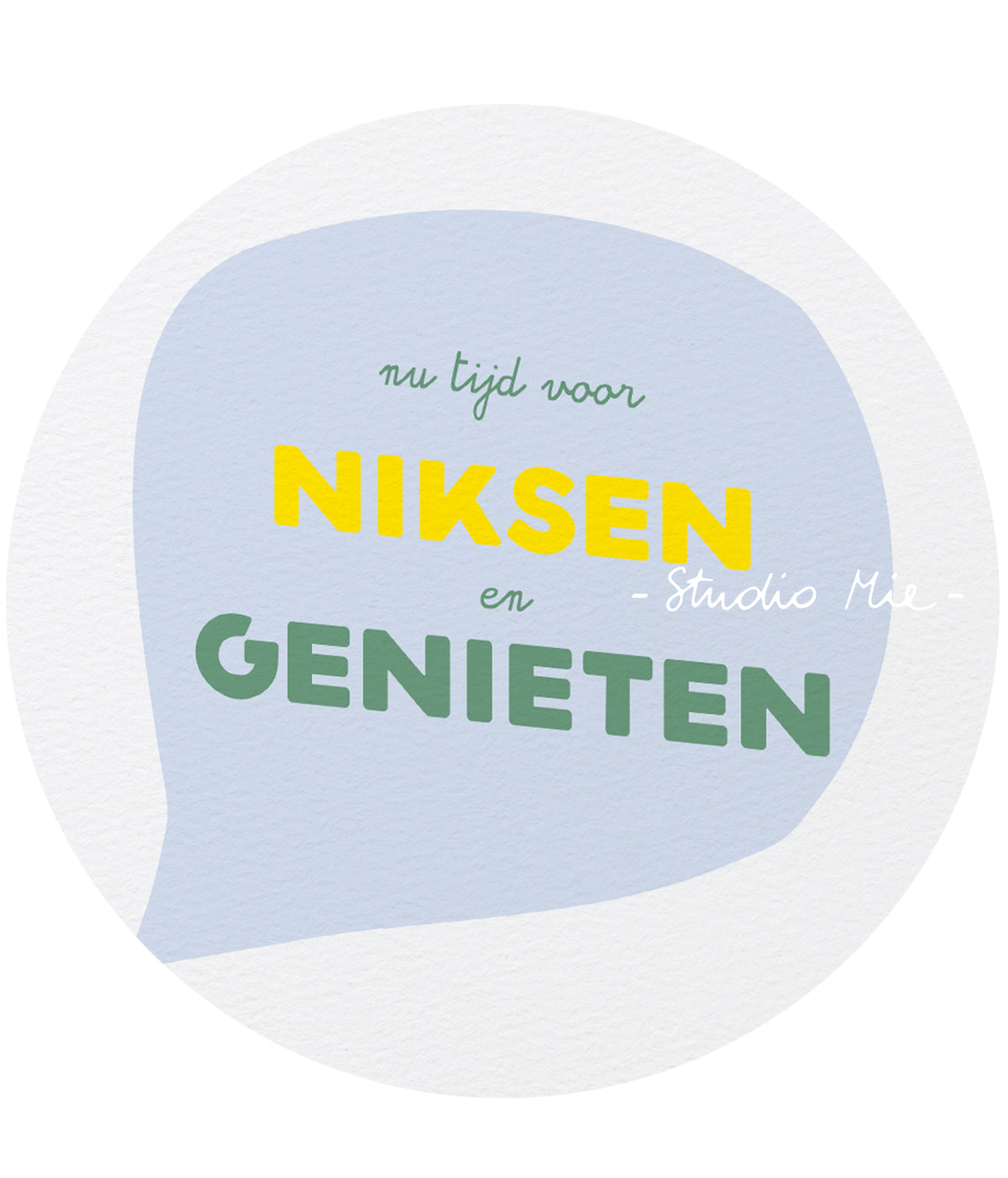 Pensioenkaart ‘Niksen en genieten’ met fluo-inkt | Studio Mie