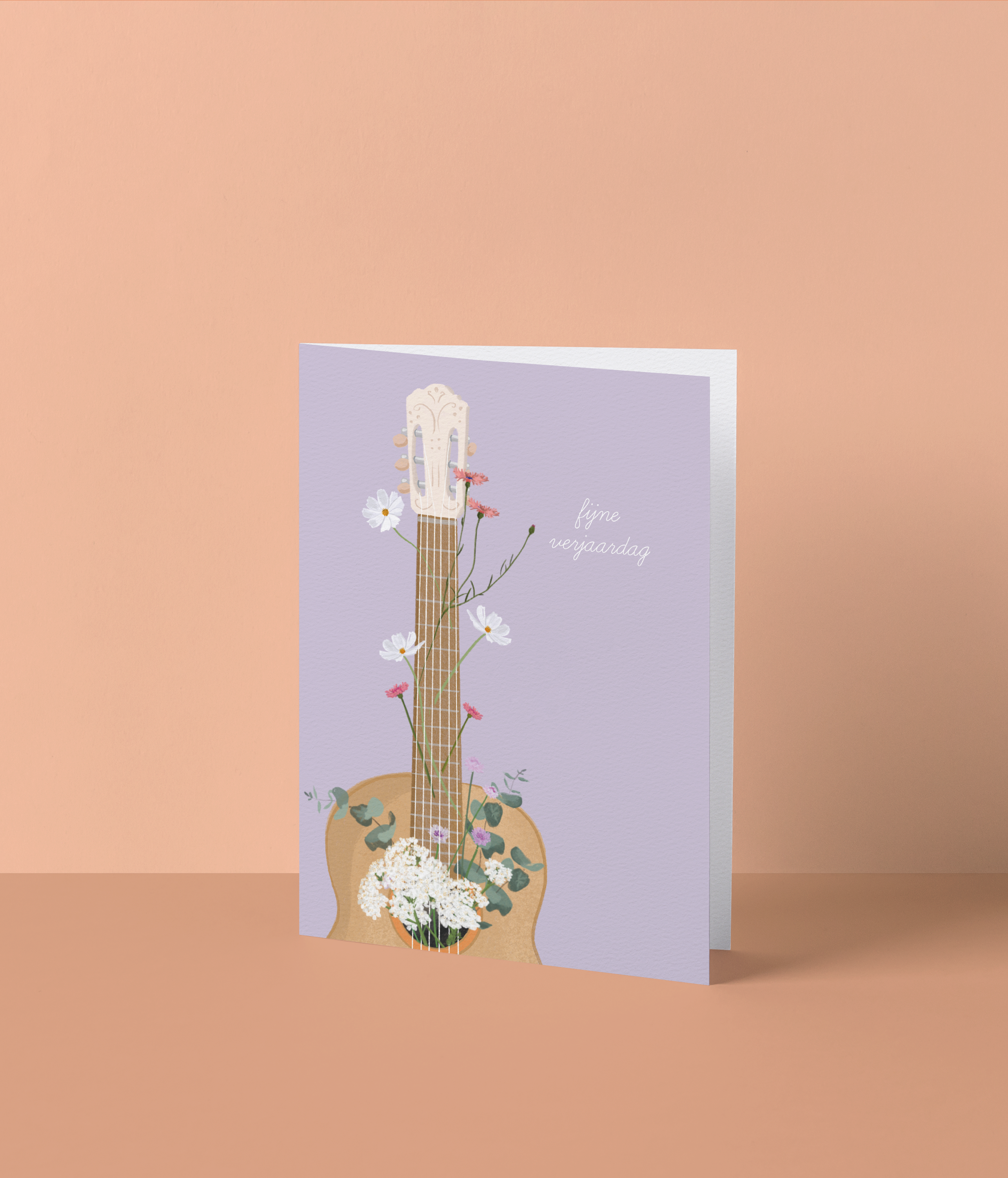 Verjaardagskaart 'Fijne verjaardag' met gitaar