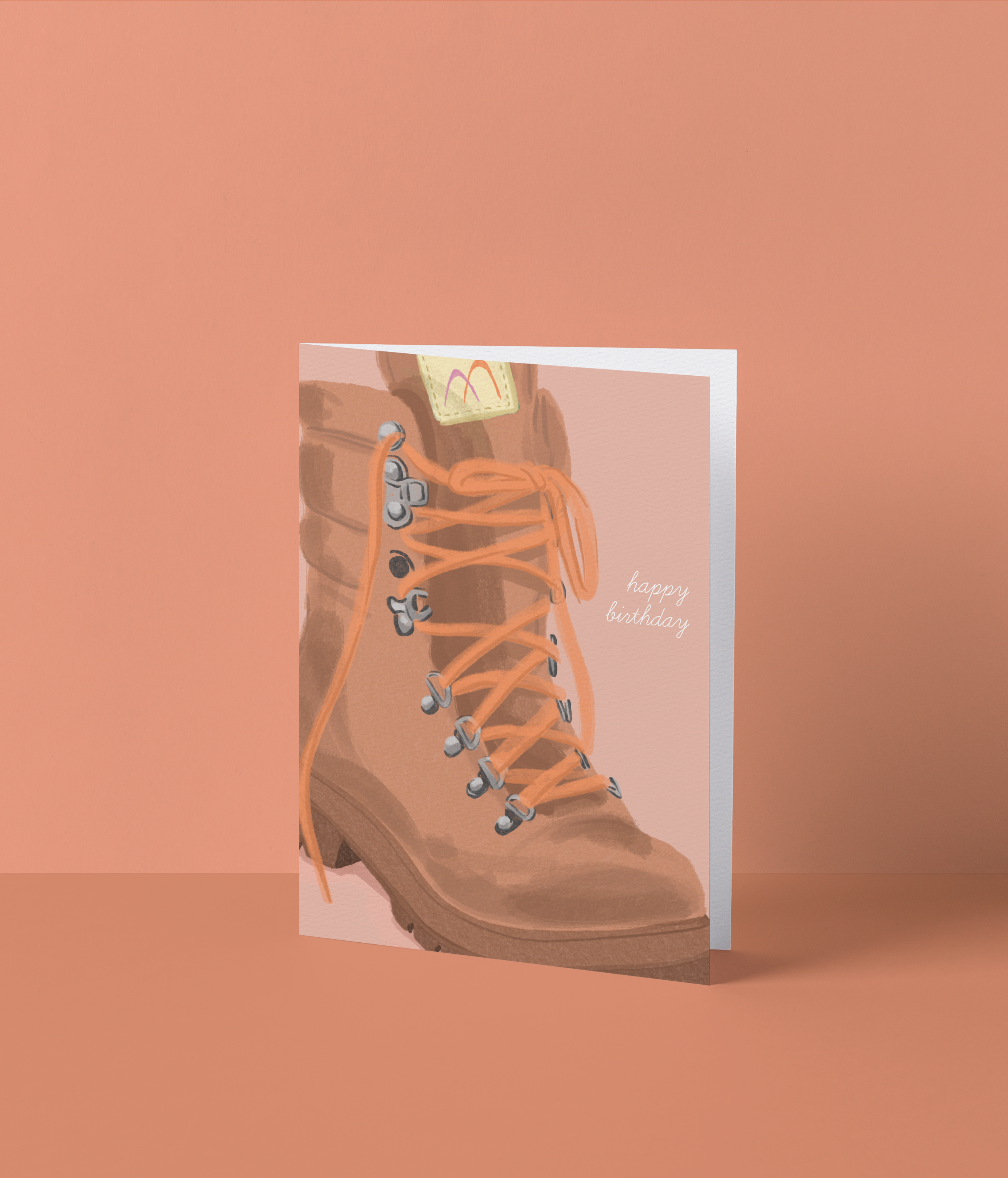 Wenskaart 'Happy birthday' wandelschoenen