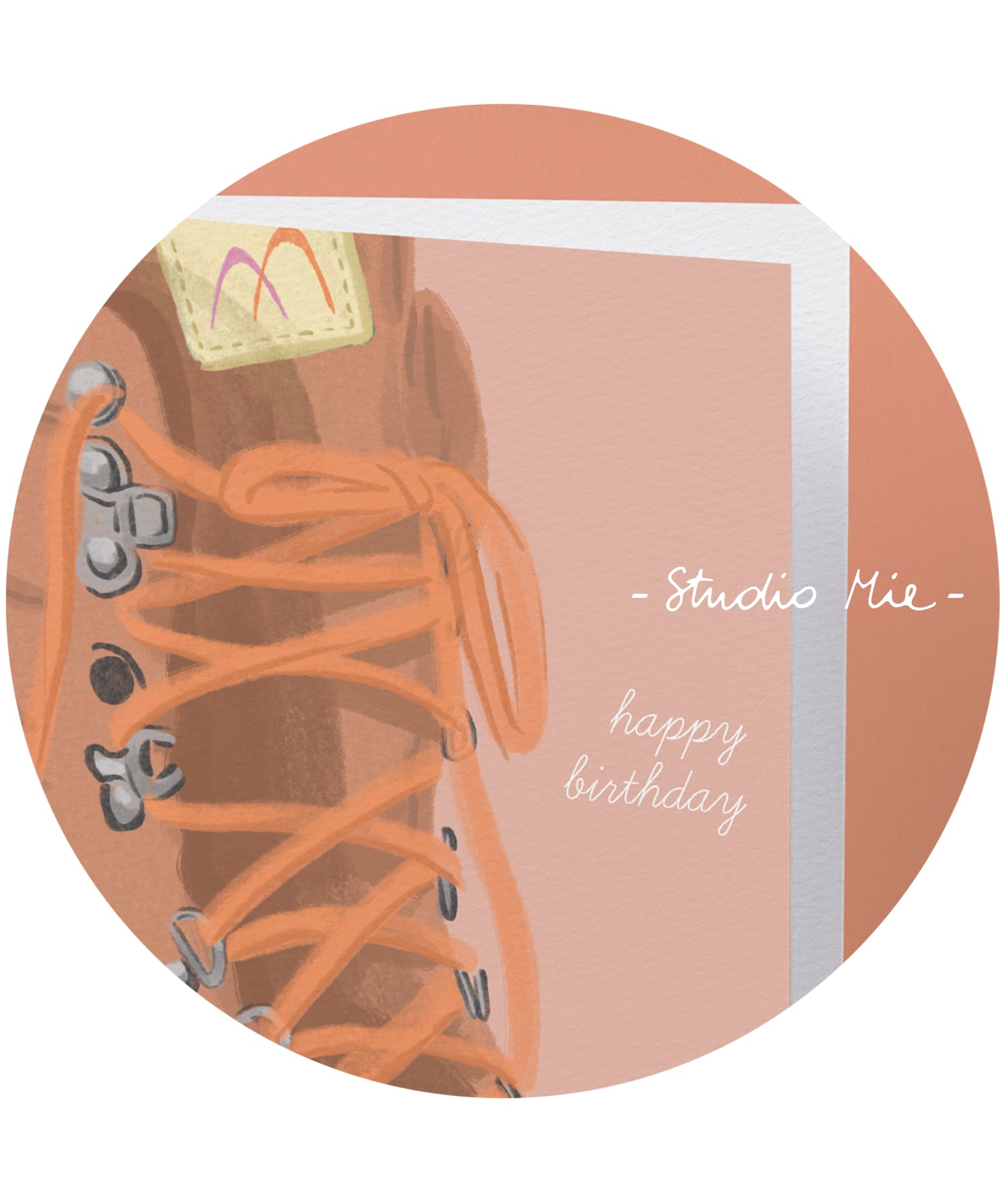 Wenskaart 'Happy birthday' wandelschoenen