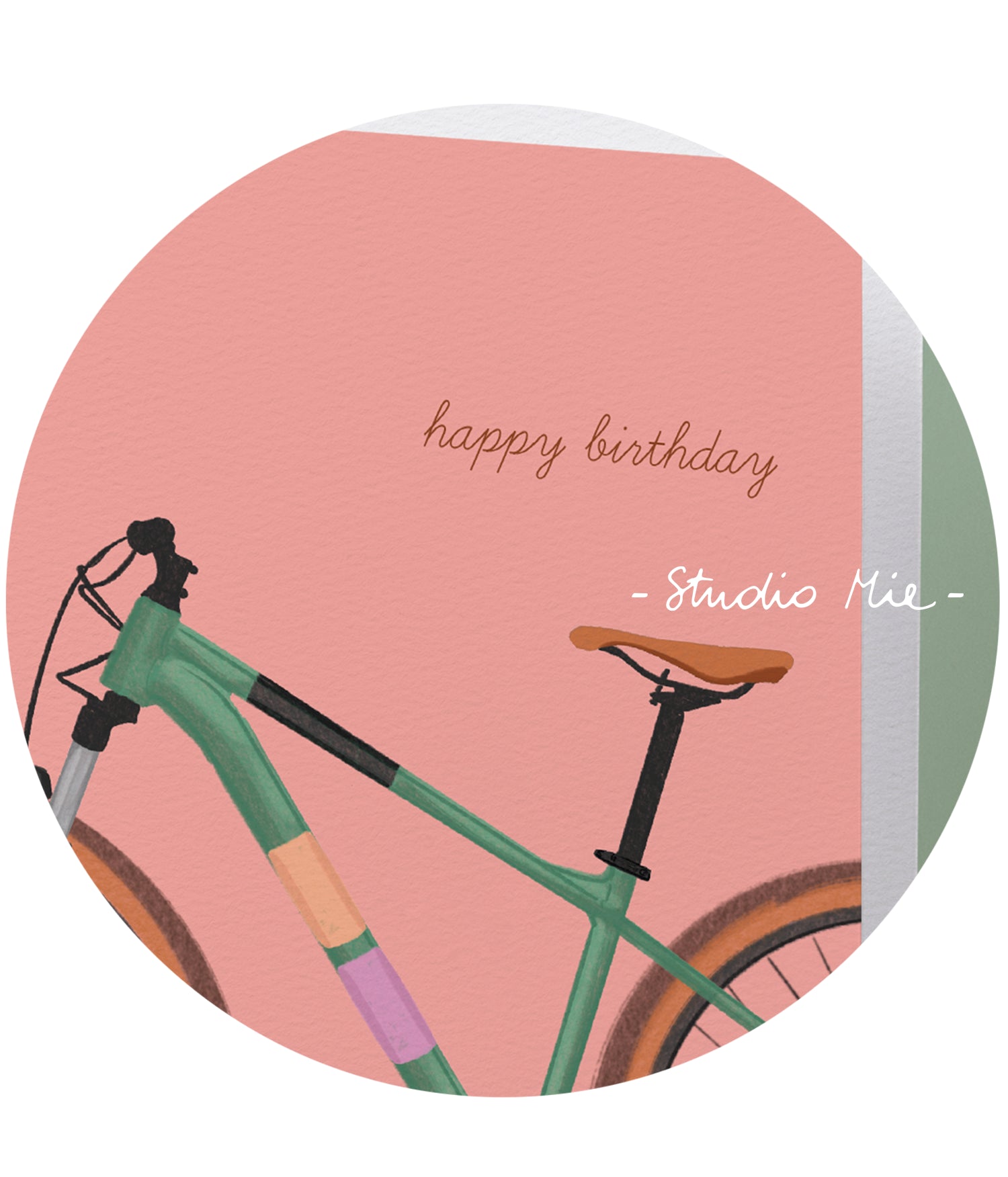 Wenskaart 'Happy birthday' mountainbike