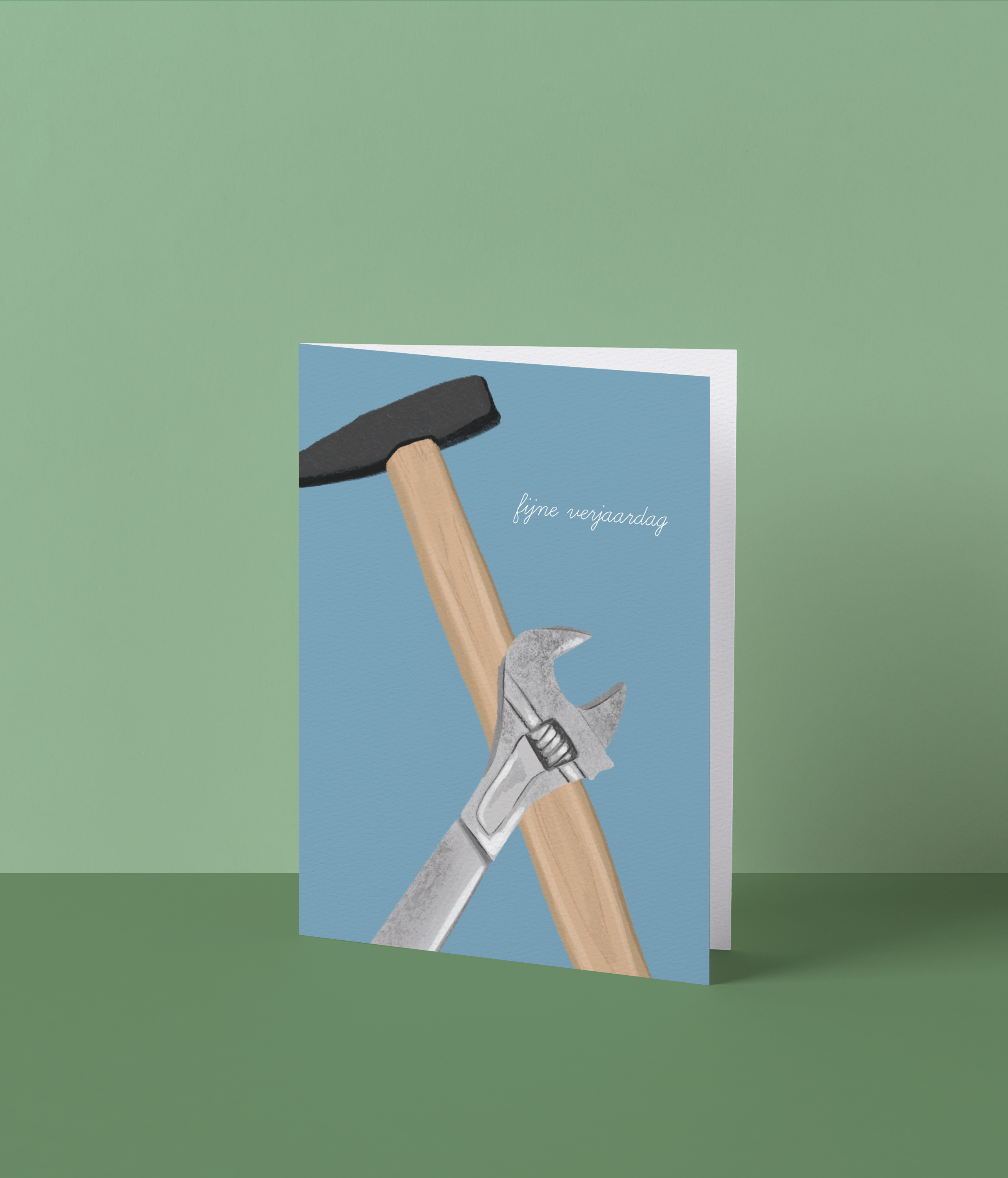 Wenskaart 'Fijne verjaardag' gereedschap