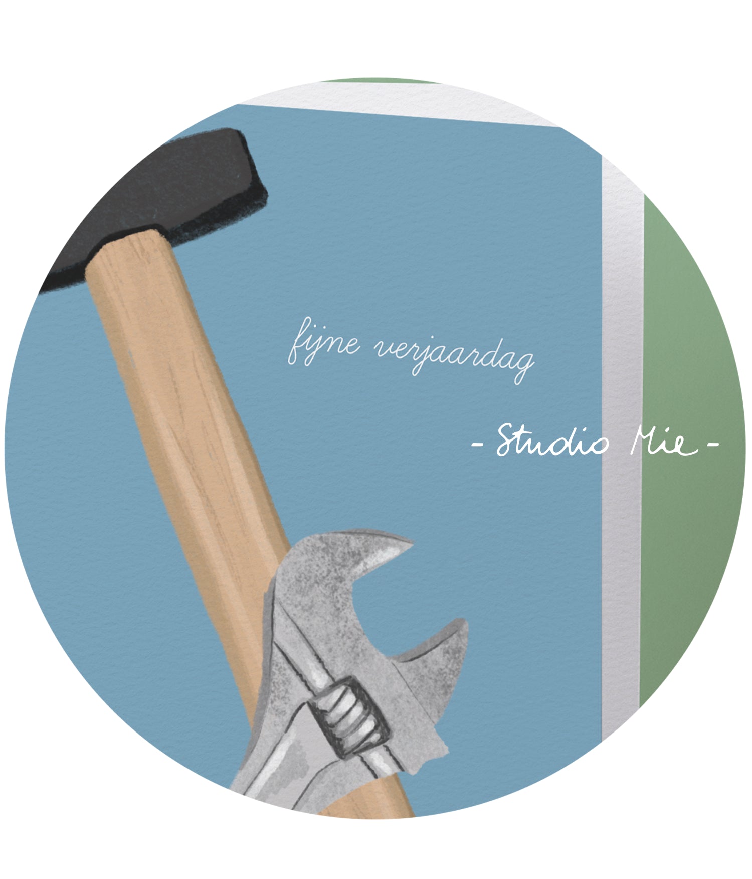 Wenskaart 'Fijne verjaardag' gereedschap