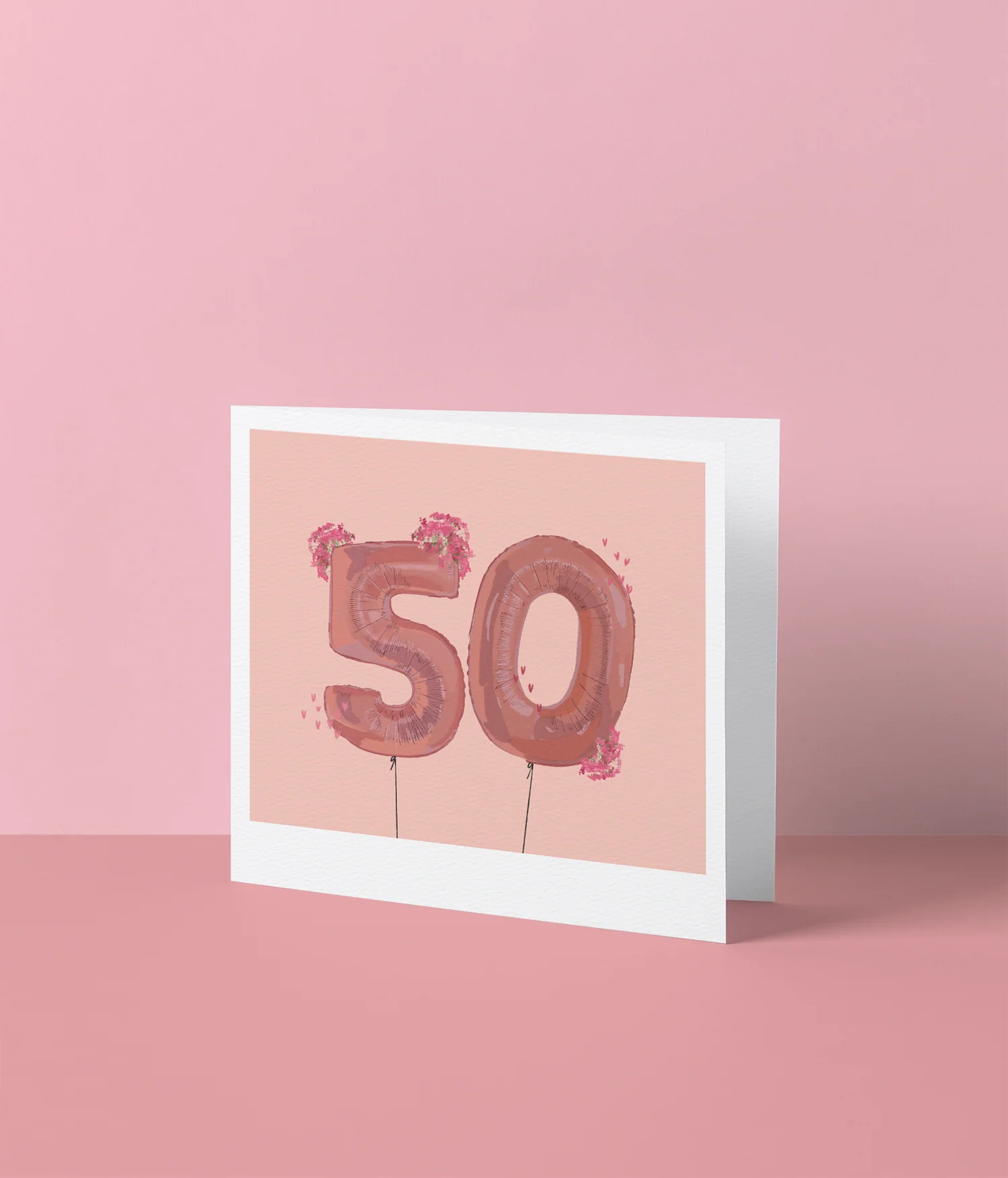 Cijferkaart - 50 - roze