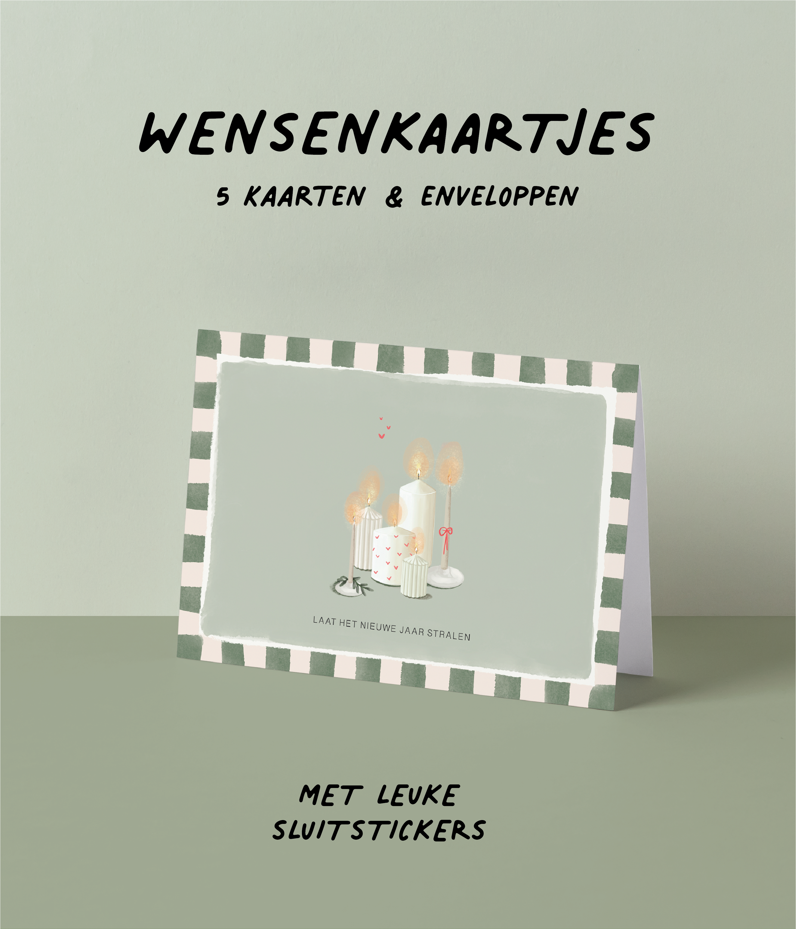 5 wensenkaartjes - Laat het nieuwe jaar stralen