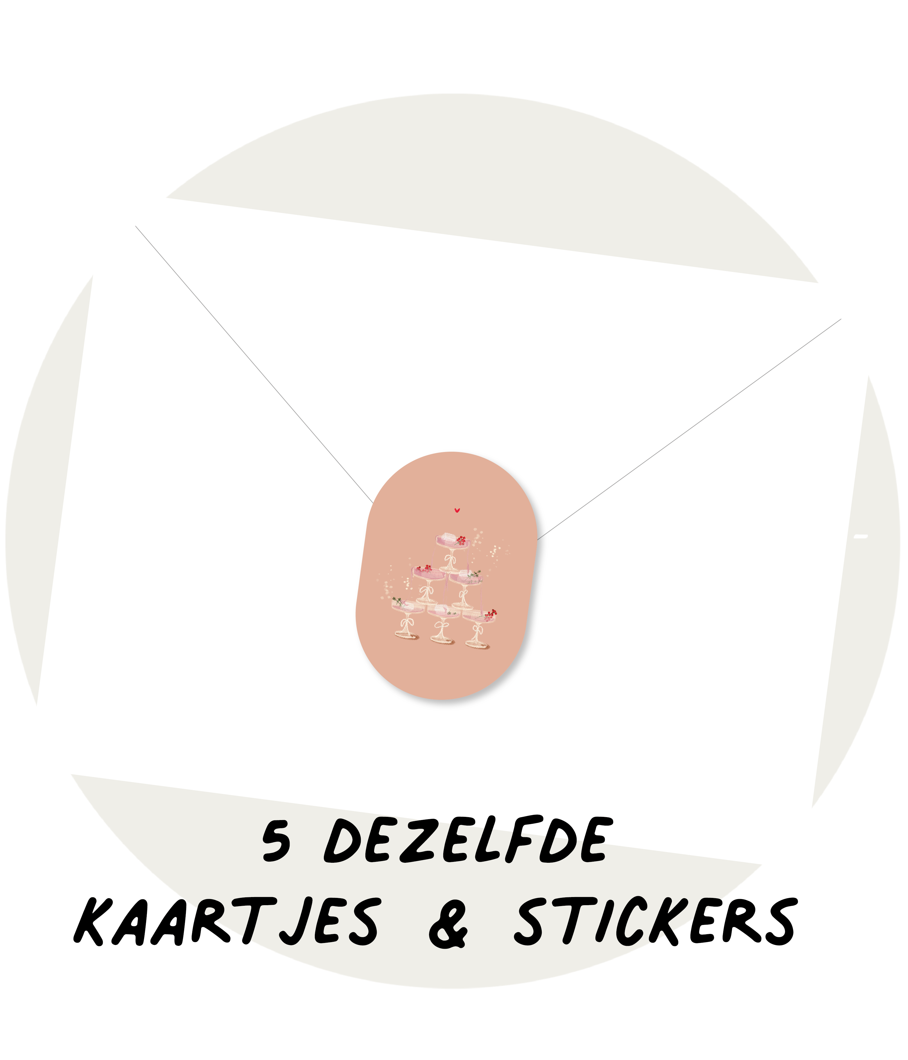 5 wensenkaartjes - Sprankelende wensen