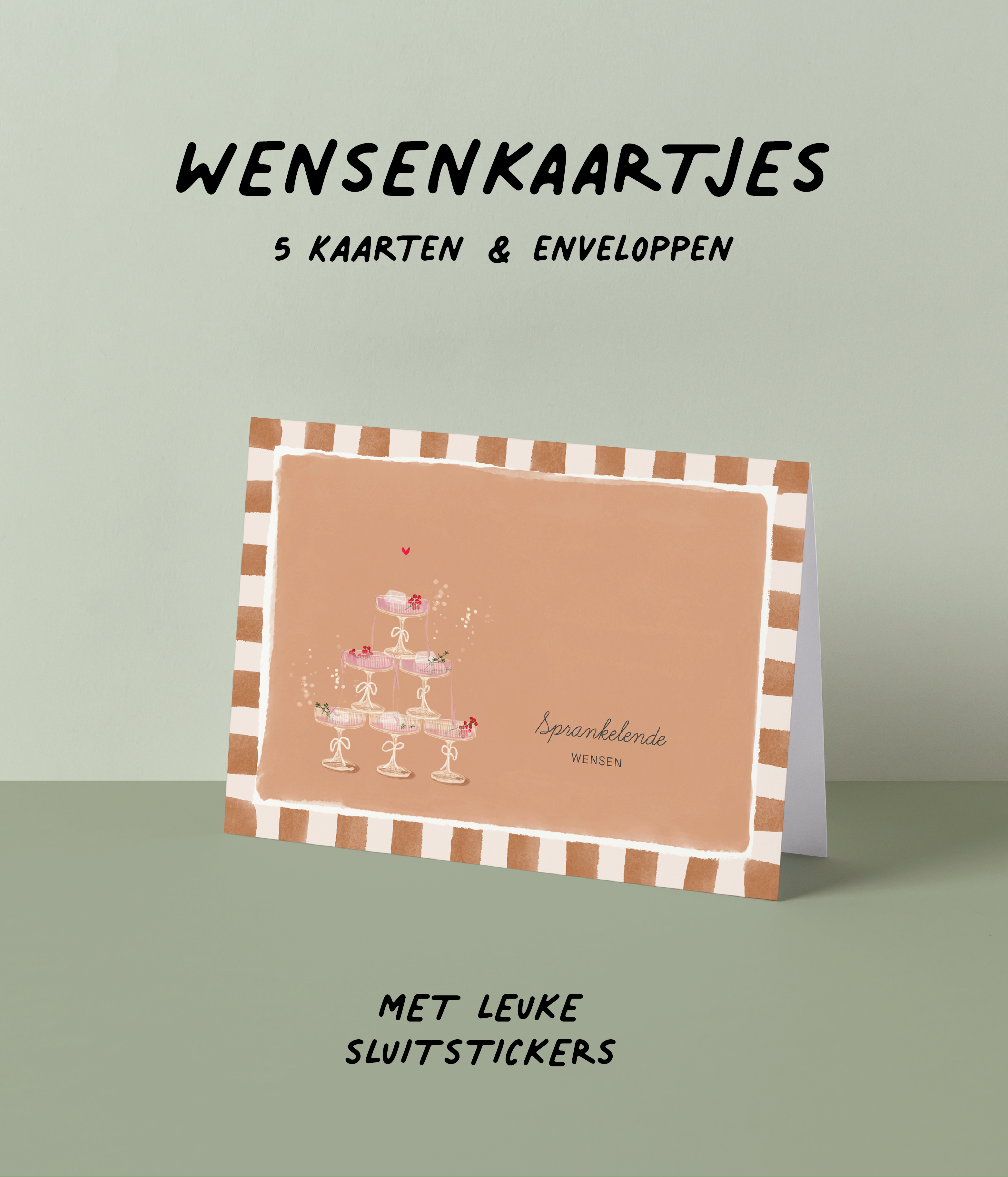 5 wensenkaartjes - Sprankelende wensen