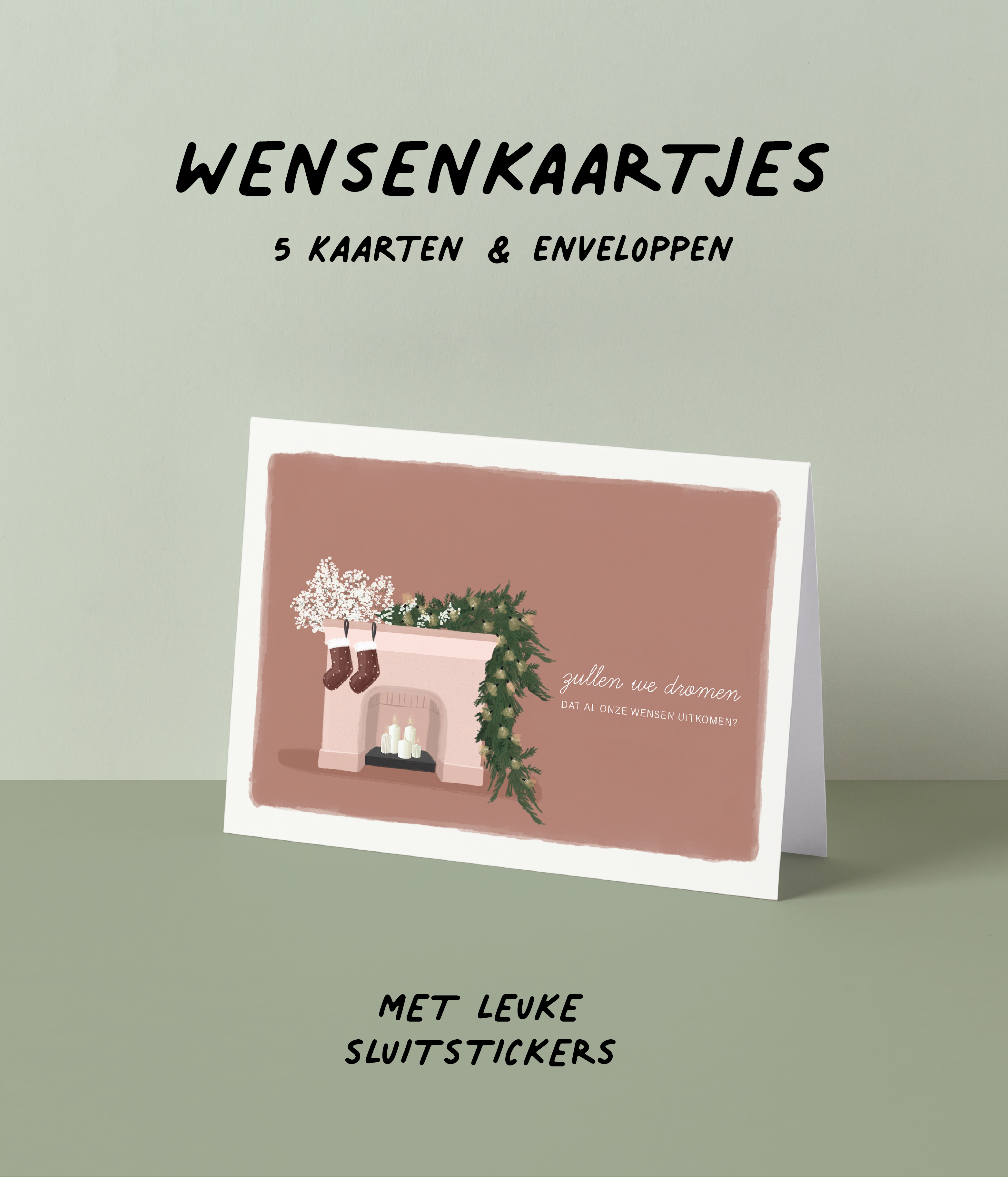 5 wensenkaartjes - Zullen we dromen dat al onze wensen uitkomen?